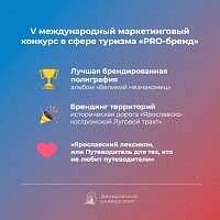 Проекты, подготовленные при участии демидовских ученых и выпускников, — победители V международного маркетингового конкурса в сфере туризма «PRO-бренд»